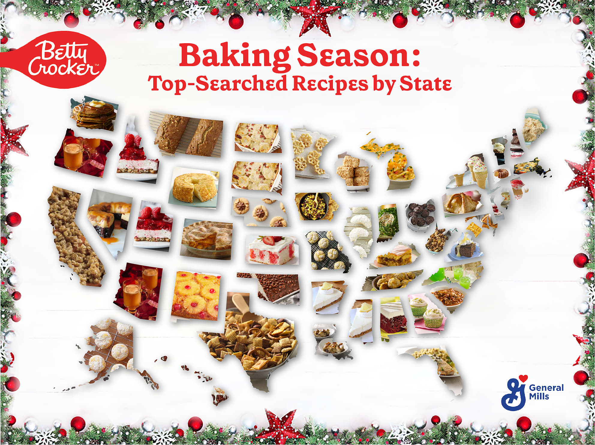 Map of the top Betty Crocker recipes by state